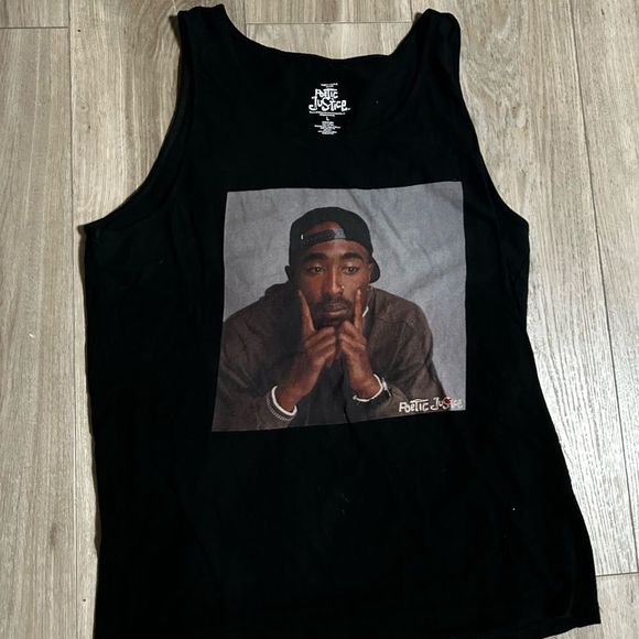 Poetic Justice Other - Men's Tupac Poetic Justice  Sleeveless Rap Hip Hop Black Tank Top Size L
